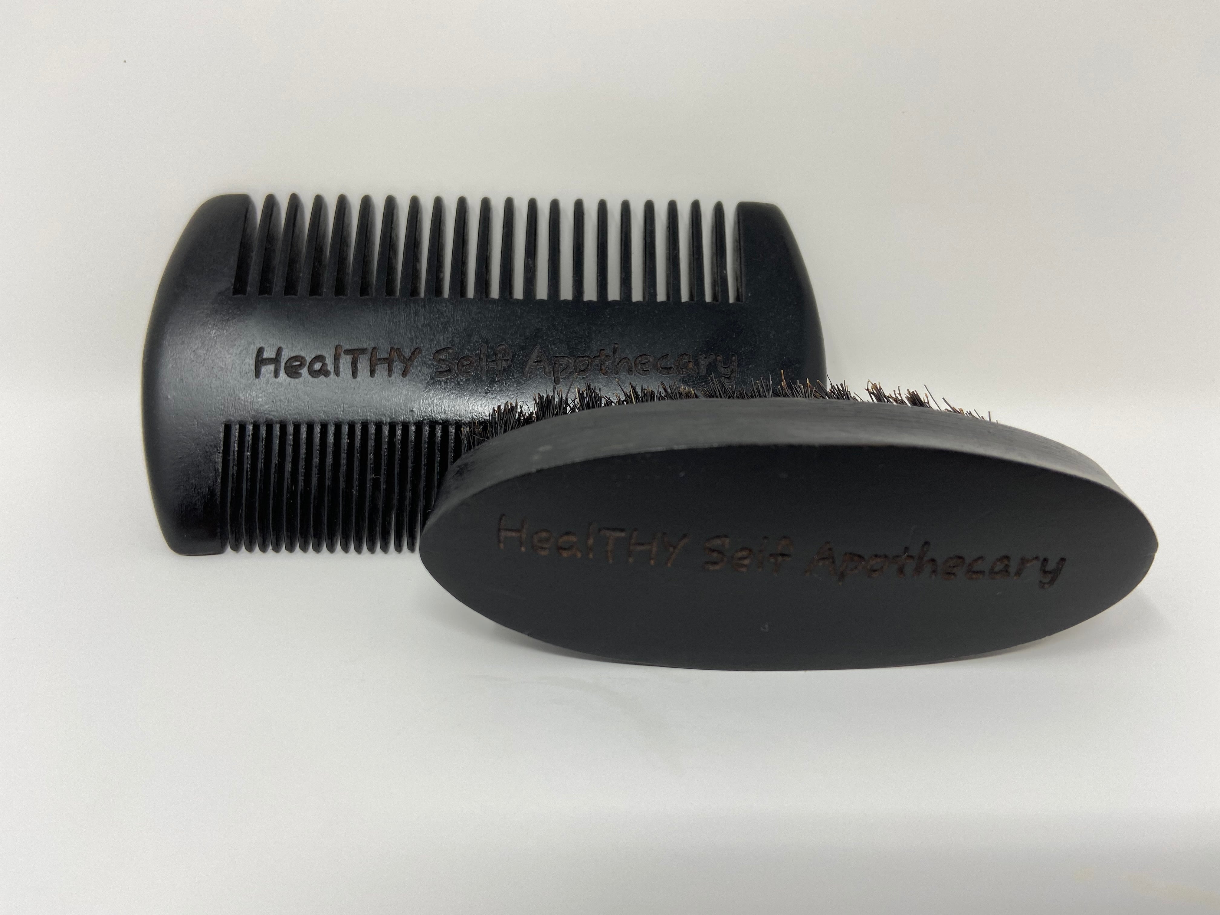 Oil Infused Wooden Beard Brush & Comb